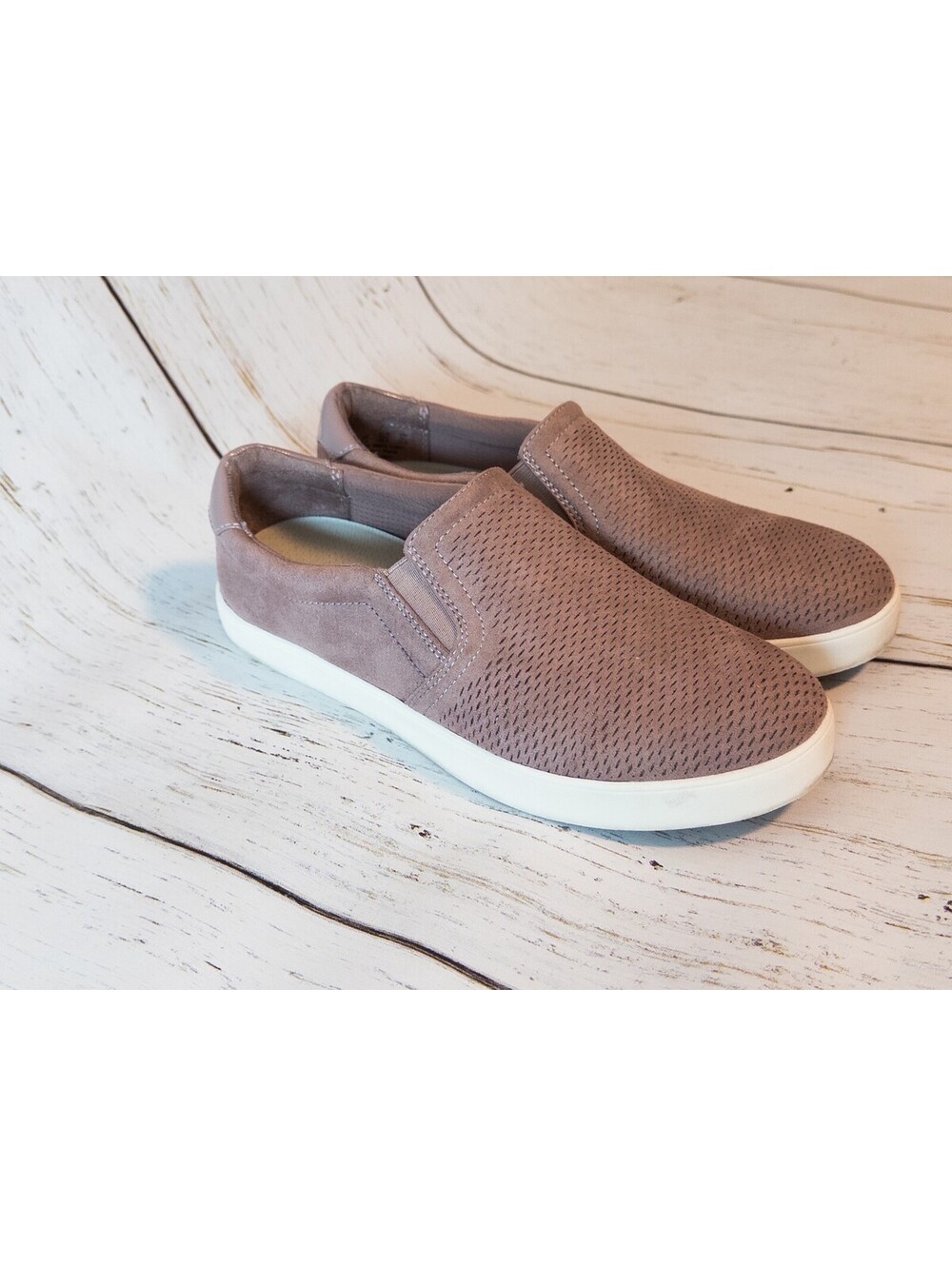 Dr Scholls Womens Madison Slip On Sneakers Taupe Pink Perforated Comfort Shoes